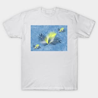 Blue and yellow palms on blue bg T-Shirt